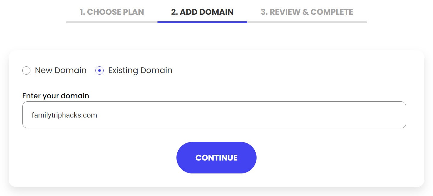 add existing domain