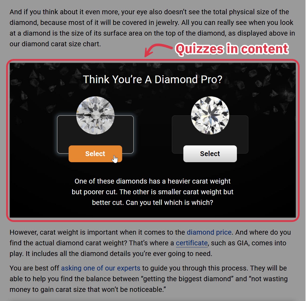 Diamond Pro Quizzes