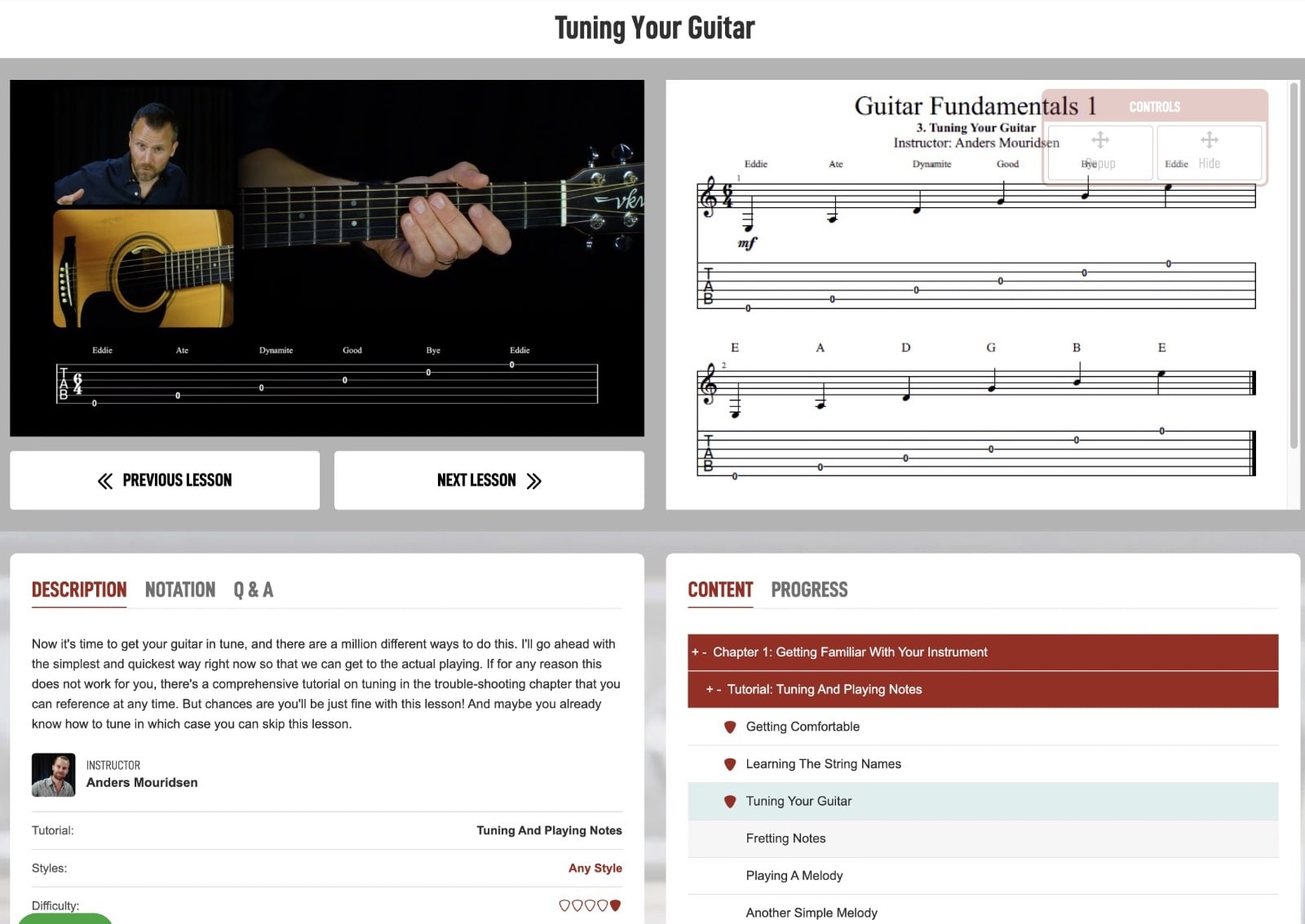 guitar tricks course content