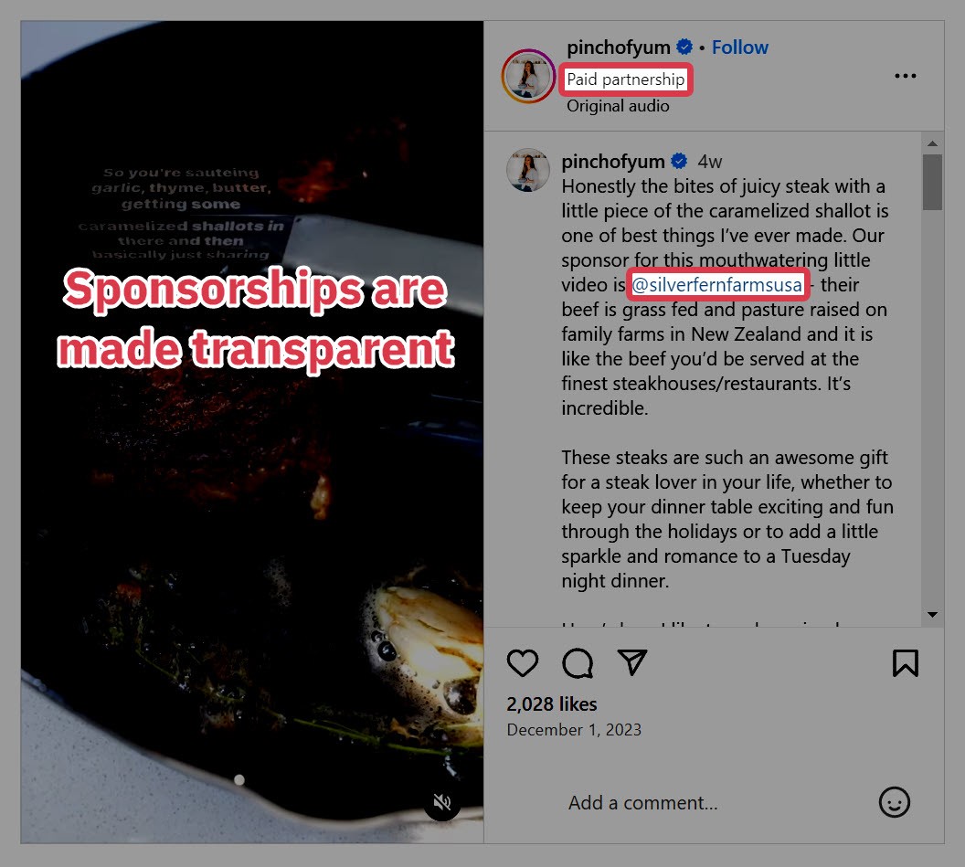 make sponsorships transparent