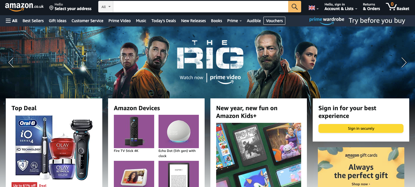 amazon uk homepage