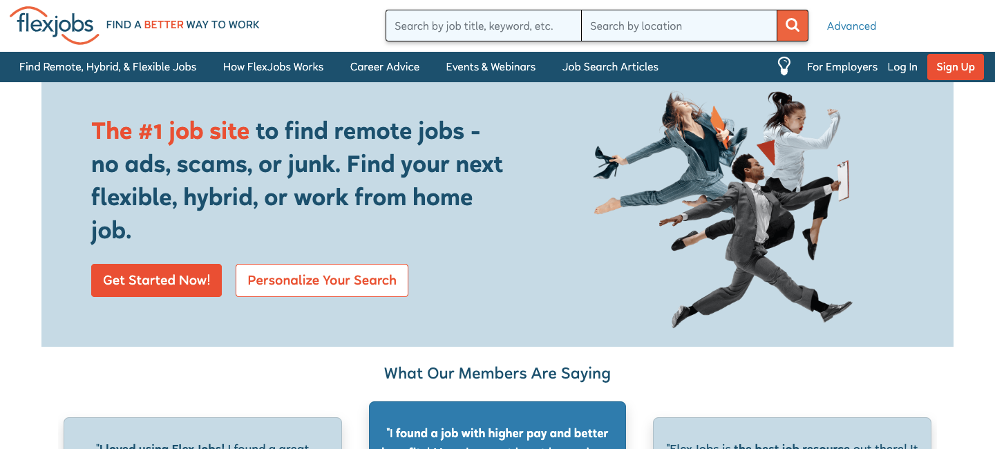 Flexjobs Homepage