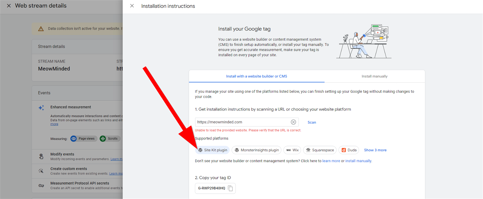 google analytics site kit plugin