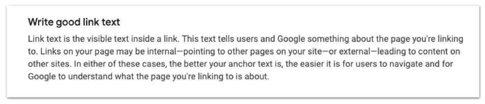 Link Text Google Guidelines