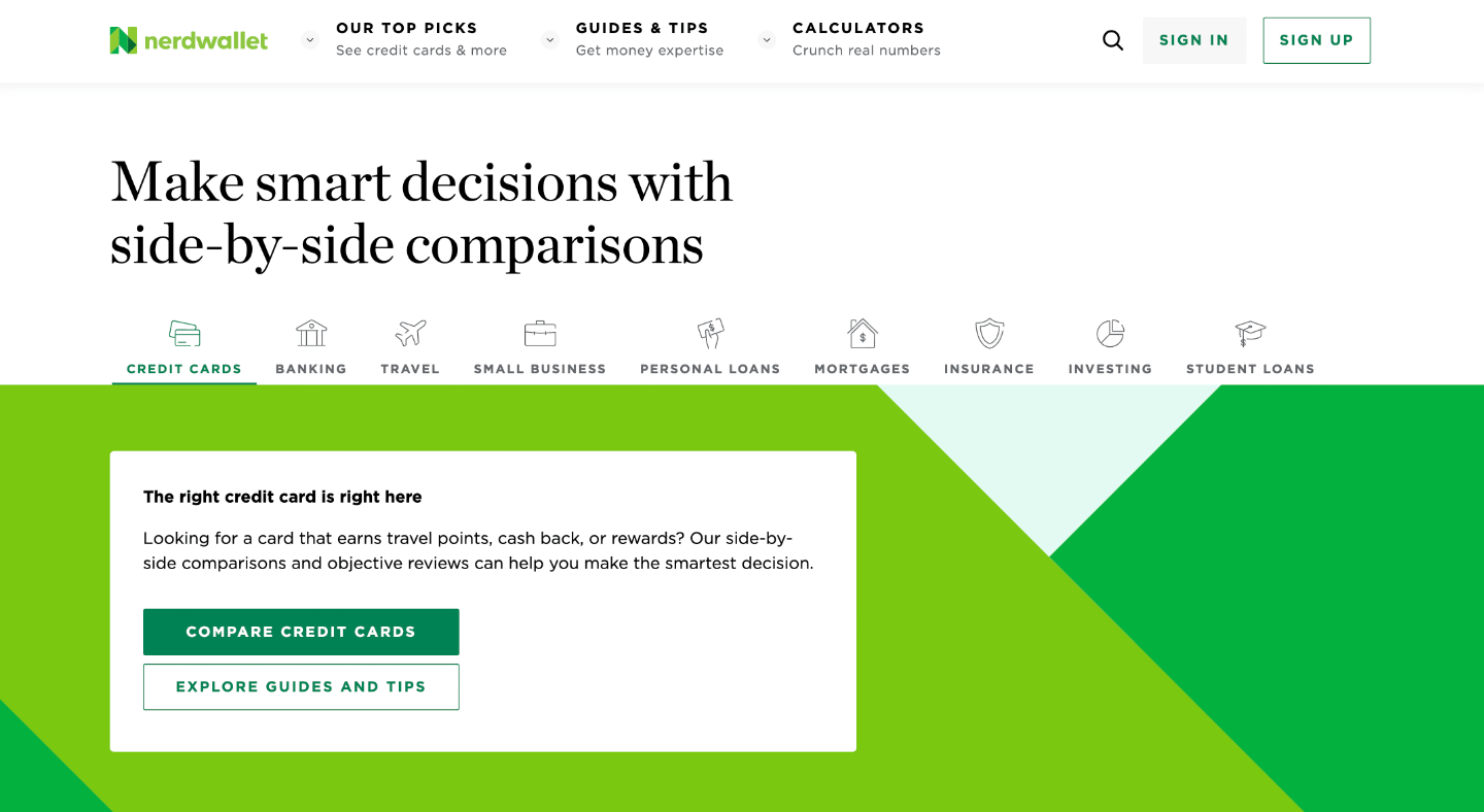 nerdwallet homepage