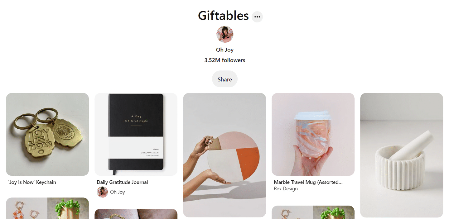 oh joy giftables pinterest board