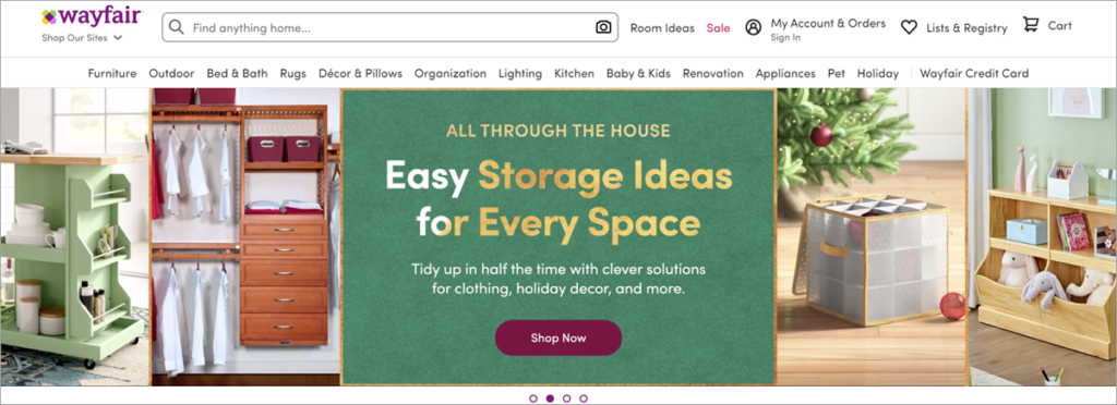 Wayfair Homepage