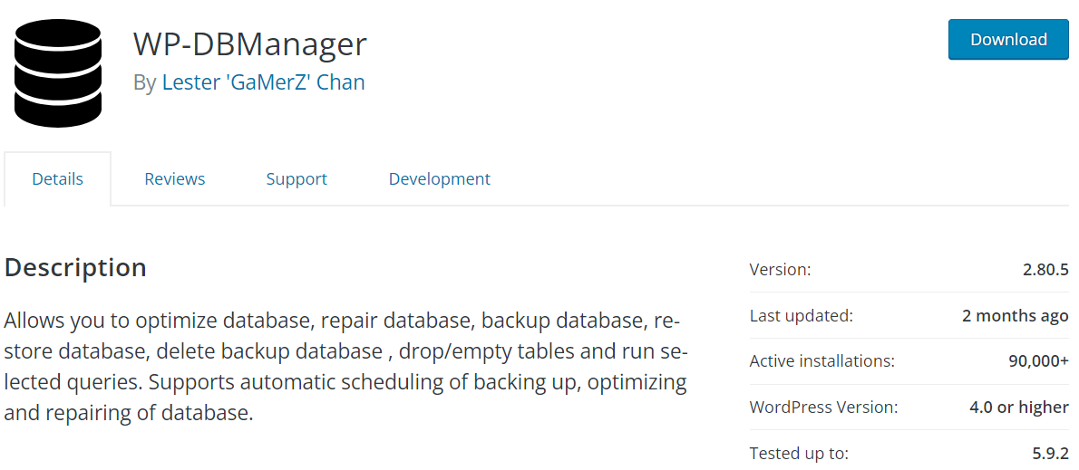 Wp Dbmanager Plugin